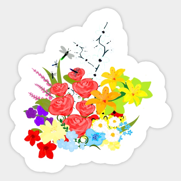 A Bunch of Flowers Sticker by ScribbleStudioni